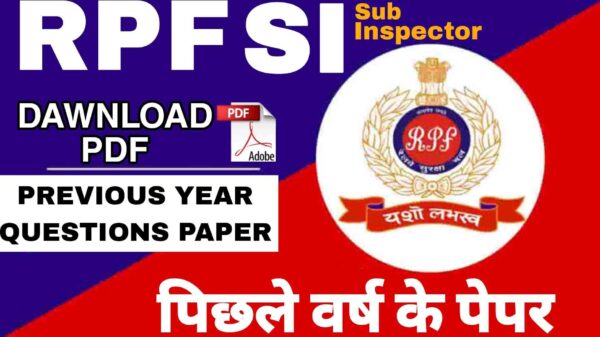 RPF SI Old Question Paper in Hindi. Top 23 PDF